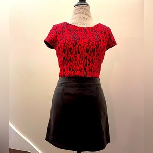 Gianni Bini Rachel Genuine Leather Mini Skirt small, Express top is additional